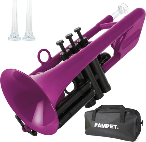 Vista 13 de PAMPET SEA LION - Juego de trompeta profesional de plástico Bb para estudiantes principiantes (negro)