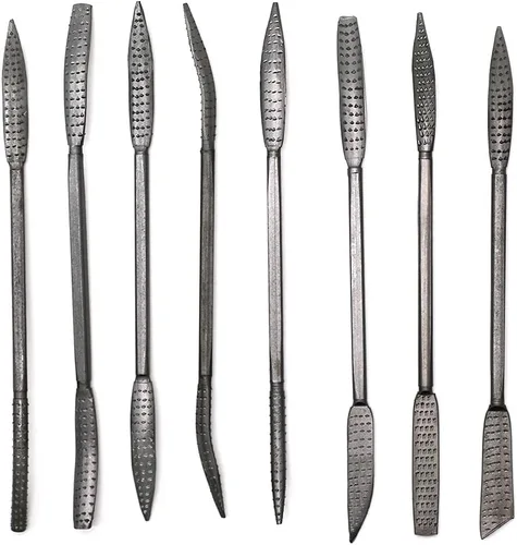 Vista 2 de Kingzhuo Limas de madera y escofinas 8 PCS 5.5 X 7.874 in doble extremo Riffelers carpintería tallado conjunto