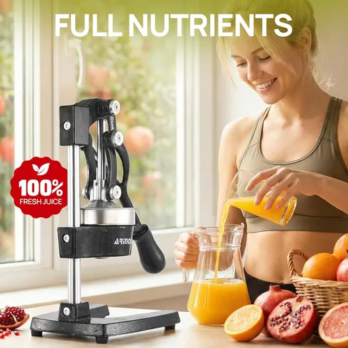 Vista 8 de [Usado] Exprimidor de cítricos de hierro fundido de cocina, exprimidor manual de naranja, exprimidor de encimera resistente para limón, naranja