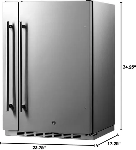 Vista 9 de Summit Appliance FF19524 - Refrigerador integrado de 24 pulgadas de ancho, compartimento de almacenamiento deslizante, construcción completa