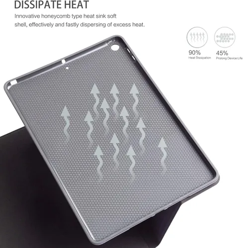 Vista 7 de Funda giratoria para iPad 6ª 5ª generación de 9.7 pulgadas, modelo 2018/2017, piel sintética ligera, con soporte protector giratorio de 360 grados