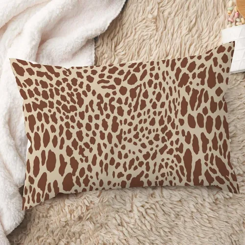 Vista 15 de ArogGeld Funda de cojín lumbar con estampado de leopardo y guepardo negro, funda de almohada para sofá, con manchas de animales marrones y negros