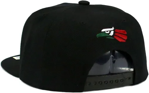 Vista 4 de Gorra de béisbol mexicana hecha en México Eagle Aguila Snapback Flat Bill