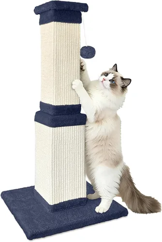 Vista 17 de AGYM Rascador para gatos, rascador para gatos de 32 pulgadas con percha de felpa grande, sisal y poste rascador de alfombra, postes verticales