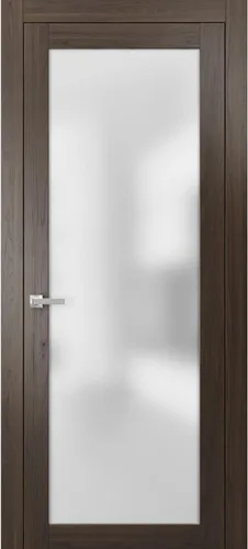 Vista 9 de SARTODOORS Puerta de vidrio opaco Lite 18x80 Planum 2102 Chocolate Ash Marcos de acabado níquel satinado Hardware Puertas de madera de núcleo