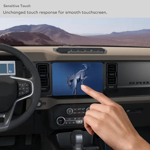 Vista 5 de Protector de pantalla de vidrio templado prémium para Ford Bronco 2021 2022 2023 2024 2025 Accesorios de infoentretenimiento para pantalla táctil