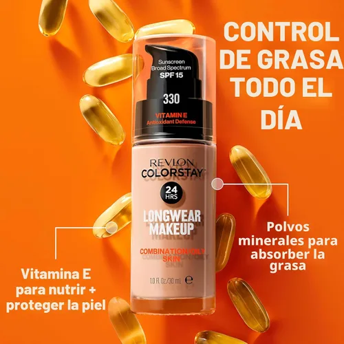 Vista 4 de Revlon ColorStay Maquillaje líquido para combinación/grasosa, 30ml, Fresh Beige