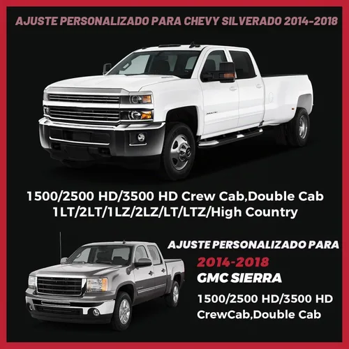 Vista 2 de FREESOO - Funda de asiento personalizada Silverado 1500/2500/3500 2014-2018, color negro custom fit, faux leather, waterproof, 5 seats, airbag