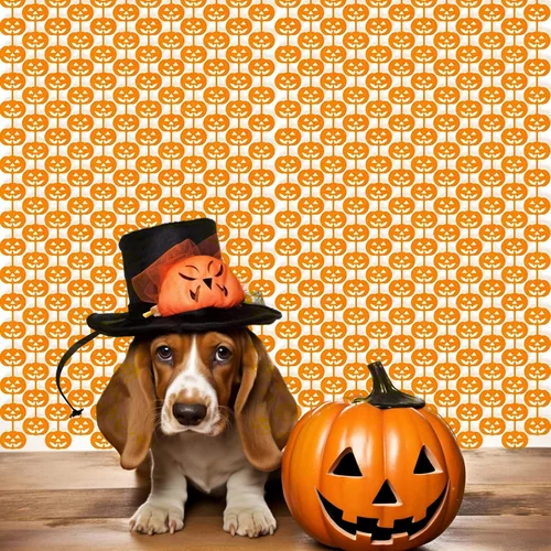 Vista 6 de Paquete de 2 cortinas de flecos metálicos de Halloween de 3.2 x 6.6 pies, cortinas de oropel en forma de calabaza naranja, accesorios para fotos
