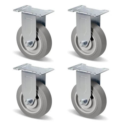 Vista 28 de Ruedas resistentes de 3 pulgadas, ruedas giratorias con frenos, ruedas de placa con rueda de goma para muebles, plataforma, camión, carrito
