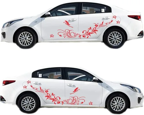 Vista 9 de Calcomanías decorativas talladas con flores huecas y mariposas, antiarañazos, para automóviles, furgonetas, SUV, camiones, juego de 3 piezas (negro)
