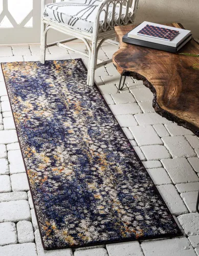 Vista 12 de Unique Loom Vita Collection - Alfombra tradicional saturada de medallones florales saturados sobre teñidos, 2 pies 2 pulgadas x 3 pies, azul Azul