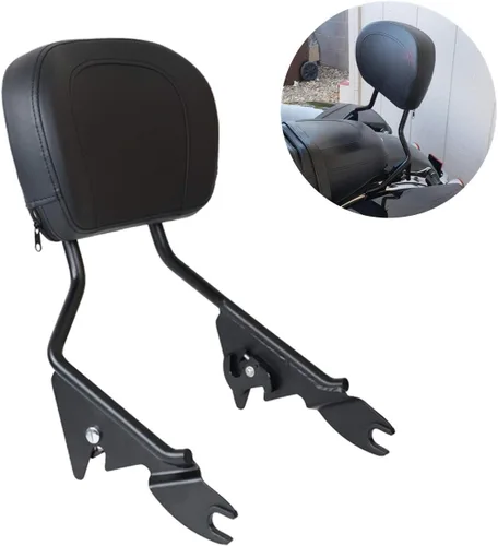 Vista 6 de AUFER Respaldo vertical desmontable del pasajero con almohadilla de respaldo compatible con Touring Road King Street Glide Electra Glide Road Glide