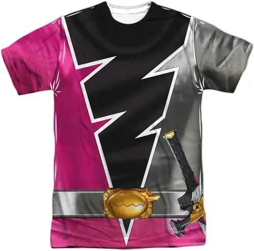 Vista 2 de Popfunk Classic Power Rangers - Camiseta unisex para disfraz de Halloween (delanteratrasera)