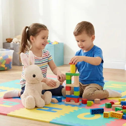 Vista 2 de WEIGEDU Animal de Peluche Relleno Conejito de 17.3 Pulgadas para Niños, Niñas y Bebés - Regalo Perfecto para Cumpleaños, Pascua y Navidad