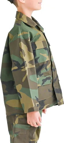 Vista 2 de Trendy Apparel Shop Vestido de batalla para niños, uniforme con estampado de camuflaje