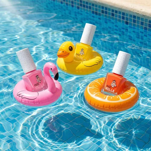 Vista 3 de MISS NELLA Peel Off - Juego de esmaltes de uñas, fórmula a base de agua, 3 colores, 0.1 fl oz cada uno, no tóxico, fabricado en Francia