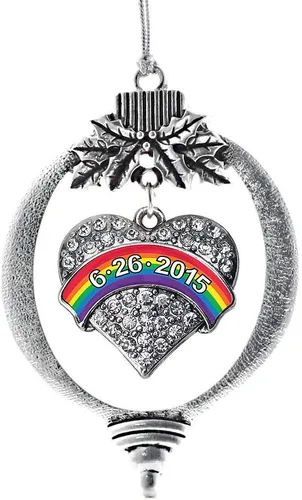 Vista 228 de Inspired Silver Adornos festivos de dije de corazón pave de plata con circonitas cúbicas