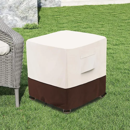 Vista 5 de Bitubi Funda otomana impermeable para patio, funda cuadrada resistente para muebles de mesa auxiliar para exteriores, tamaño 22 pulgadas de largo x