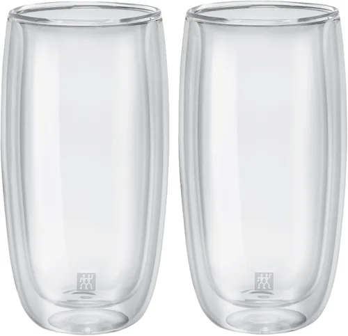 Vista 4 de Zwilling 39500-214 - Juego de 2 vasos de vidrio de doble pared, 14.1 fl oz (13.9 fl oz), resistente al calor, construcción de doble pared, vasos