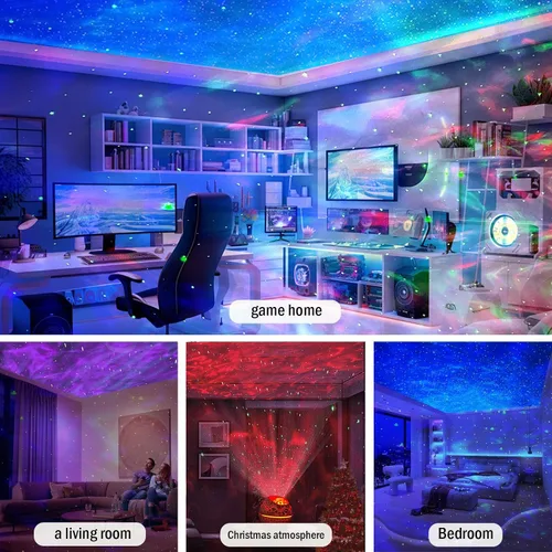 Vista 6 de XQBX Proyector de galaxia de huevo de dinosaurio un proyector Aurora con altavoz Bluetooth y ruido blanco, regalo de San Valentín para ella/él
