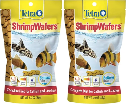 Vista 2 de Tetra ShrimpWafers - Alimento de pescado para bagre y lochas, 3 onzas