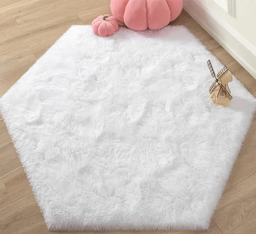 Vista 12 de Alfombra Redonda para Dormitorio, Alfombras de Área Circulares Suaves y Esponjosas de 4x4 pies para Cuarto de Niños y Niñas, Habitación Infantil