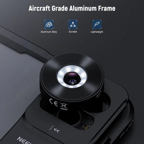 Vista 7 de NEEWER Lente gran angular HD de 18mm 100° para placa posterior de lente con rosca de 17mm, aumento de 0.5X Compatible con SmallRig NEEWER iPhone