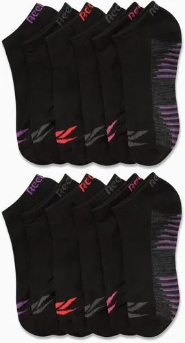 Vista 2 de Reebok Calcetines acolchados de corte bajo transpirables para mujer (12 unidades)
