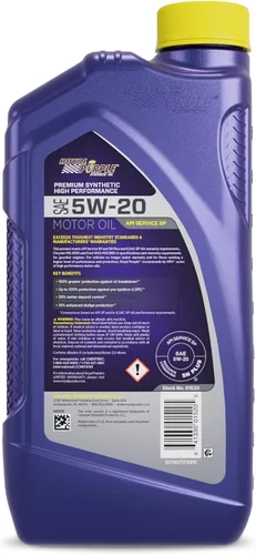 Vista 2 de Aceite de motor sintético de alto rendimiento SAE 5W-20 API-1 con licencia API Royal Purple, bidón de 1 galón