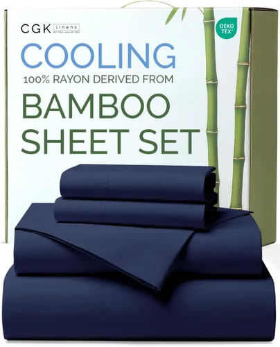 Vista 17 de Sábanas de bambú 100% rayón derivado de bambú, tamaño individual, sábanas refrescantes para individuales. Ropa de cama ultra suave, transpirable
