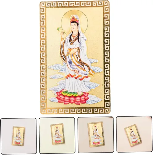 Vista 7 de FOMIYES Decoración de coche Accesorios de coche chino Feng Shui Kwan Guanyin Amuleto de Buda auspicioso para paz segura salud riqueza buena