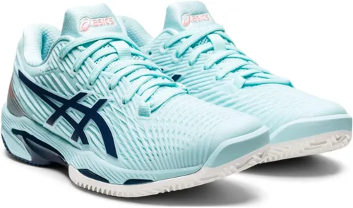 Vista 2 de ASICS Solution Speed FF 2 Clay - Tenis para mujer, parte superior aplicada en poliuretano, color azul claro/índigo claro, talla M, Azul