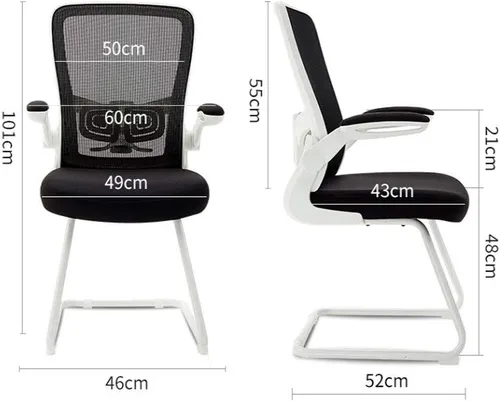 Vista 2 de Silla de oficina ejecutiva ergonómica con respaldo medio y reposabrazos acolchados, altura ajustable del asiento
