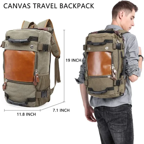 Vista 6 de KAKA - Mochila duradera resistente al desgaste, mochila de viaje con bolsa de viaje