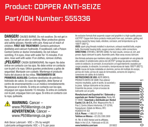 Vista 2 de Loctite Lubricante antiagarrotamiento cobre, para aplicar con pincel - 8 oz.