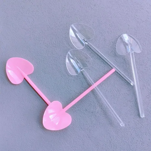 Vista 2 de 100 cucharas de plástico desechables de plástico resistente, cucharaditas pequeñas para degustar/servir, cucharas de postre para catering, fiestas