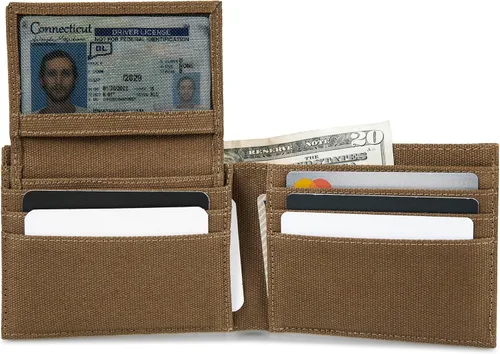 Vista 42 de WOLVERINE Billetera plegable de lona/cuero para hombre