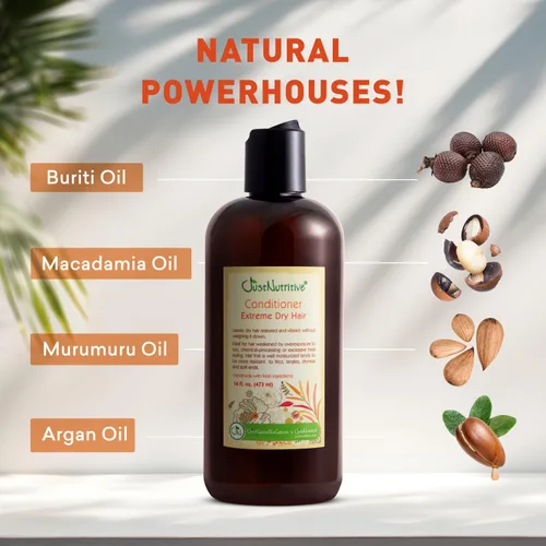 Vista 7 de Just Nutritive Extreme Dry Hair Conditioner Cuidado natural para todo tipo de cabello Limpiador restaurador para cabello extremadamente seco