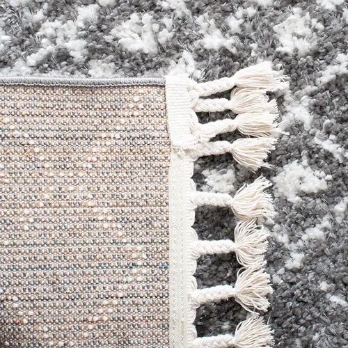 Vista 39 de SAFAVIEH Berber Fringe Shag Collection - Alfombra decorativa de 2 pies 2 pulgadas x 4 pies, color crema y gris oscuro, diseño que no desprende