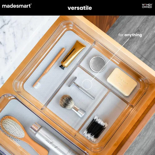Vista 3 de madesmart Organizador de cajones transparente con 4 compartimentos