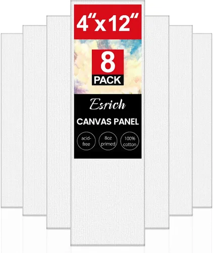Vista 19 de ESRICH Tableros de lona para pintura, paquete de 15 lienzos de 4 x 4, 100% algodón, pequeños lienzos imprimados sin ácidos, mini paneles de lienzo