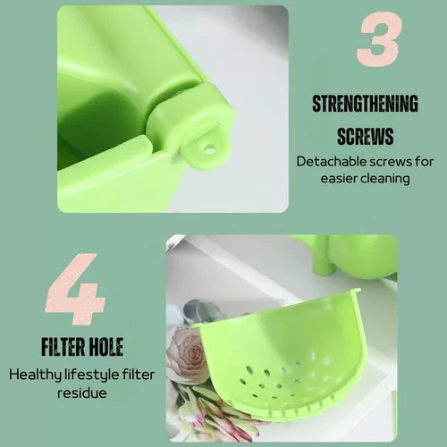 Vista 4 de Exprimidor manual de cítricos – Exprimidor manual de limón para naranja, lima, pomelo – Extractor de jugo resistente – Exprimidor de mano fácil
