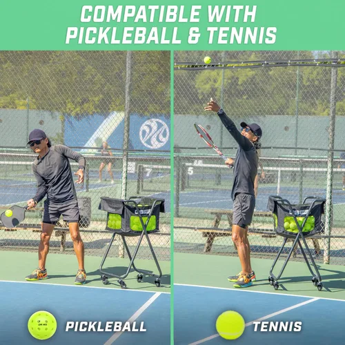 Vista 6 de GoSports Carrito de pelotas con ruedas: carrito portátil con capacidad para 140 pelotas de pickleball o 175 pelotas de tenis