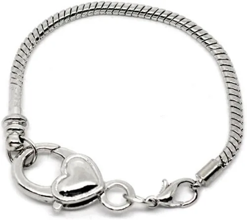 Vista 2 de Sexy Sparkles Heart Lobster Clasp Charm Bracelet Silver Tone. Available Drop Down Menu