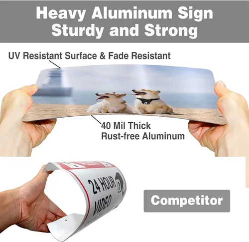 Vista 6 de Letrero personalizado, letrero de metal personalizado de aluminio resistente a la intemperie, añade tu diseño al aire libre con texto de logotipo