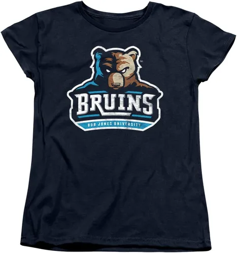 Vista 6 de Bob Jones University Official Distressed Primary Logo Women's T Shirt Athletic Heather