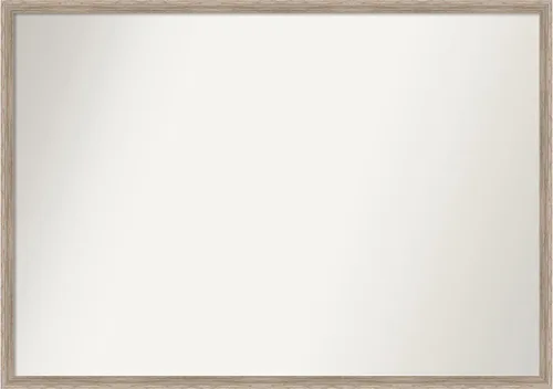 Vista 65 de Amanti Art Espejo de baño blanco para sobre el fregadero, 24 x 27 pulgadas, espejo de tocador rectangular con cuña de madera dura, marco de madera