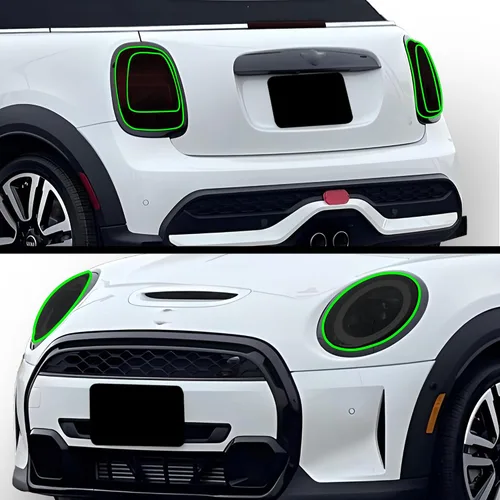 Vista 4 de BOGAR TECH DESIGNS Kit completo de tinte de luz para faros delanteros compatible con Mini Cooper Convertible 2019-2024, brasier transparente