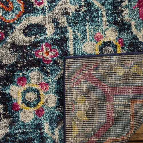 Vista 5 de SAFAVIEH Colección Monaco - Alfombra de pasillo, 2.2 x 6 pies, azul y fucsia, no desprende pelusa y de fácil cuidado, ideal para zonas de alto